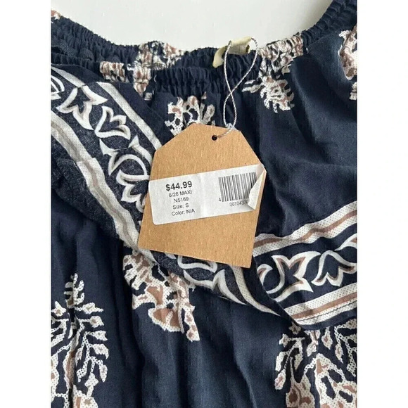 Kori America Womens Navy Blue Floral Off The Shoulder Maxi Dress Size S - Picture 9 of 12